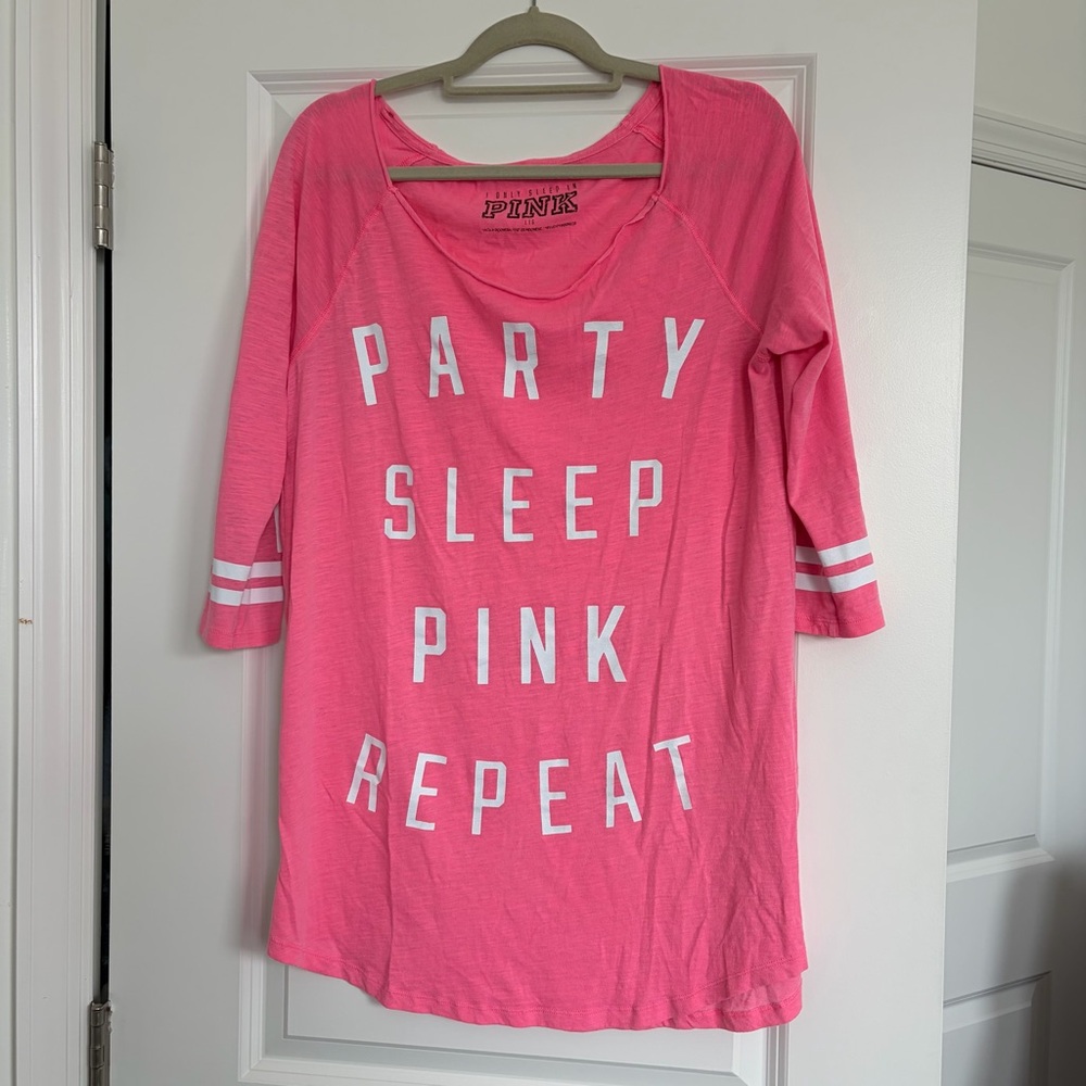 Only Pink Graphic Sleep Tee in Hot Pink